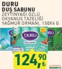 DURU DUŞ SABUNU 4X150 G fiyat ve kampanya bilgisi